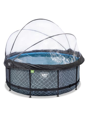EXIT Pool "Stone" mit Schutzabdeckung - ab 6 Jahren - Ø 360 cm