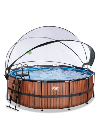 EXIT Pool "Wood" mit Schutzabdeckung - ab 6 Jahren - Ø 427 cm