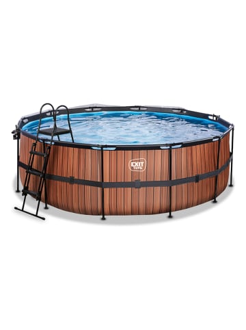 EXIT Pool "Wood" mit Schutzabdeckung - ab 6 Jahren - Ø 427 cm