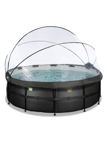 EXIT Zwembad met zonnedak "Black Leather" - vanaf 6 jaar - Ø 427 cm