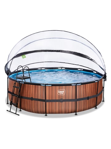 EXIT Pool "Wood" mit Schutzabdeckung - ab 6 Jahren - Ø 450 cm