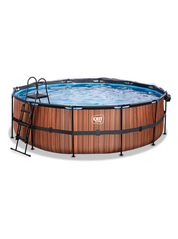 EXIT Pool "Wood" mit Schutzabdeckung - ab 6 Jahren - Ø 450 cm