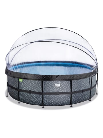 EXIT Pool "Stone" mit Schutzabdeckung - ab 6 Jahren - Ø 450 cm