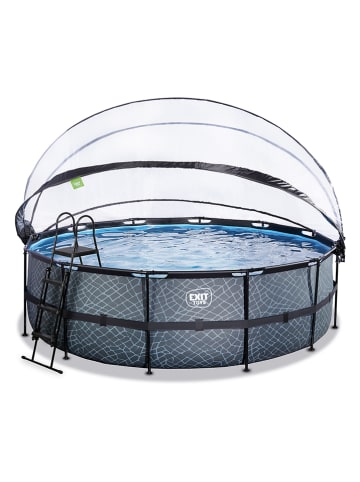 EXIT Pool "Stone" mit Schutzabdeckung - ab 6 Jahren - Ø 450 cm