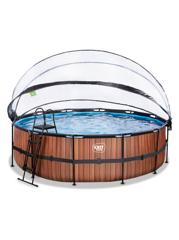 EXIT Pool "Wood" mit Schutzabdeckung - ab 6 Jahren - Ø 488 cm