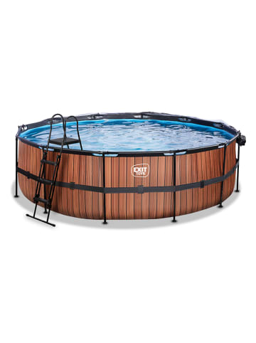 EXIT Pool "Wood" mit Schutzabdeckung - ab 6 Jahren - Ø 488 cm