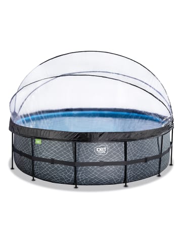 EXIT Pool "Stone" mit Schutzabdeckung - ab 6 Jahren - Ø 488 cm