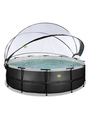 EXIT Pool "Black Leather" mit Schutzabdeckung - ab 6 Jahren - Ø 488 cm