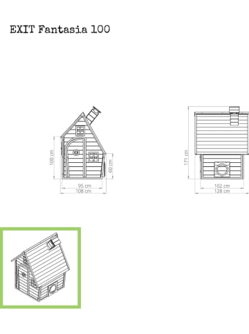 EXIT Houten speelhuis "Fantasia 100" groen - vanaf 3 jaar
