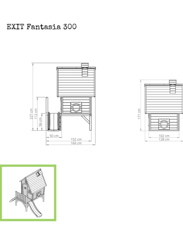 EXIT Houten speelhuis "Fantasia 300" groen - vanaf 3 jaar