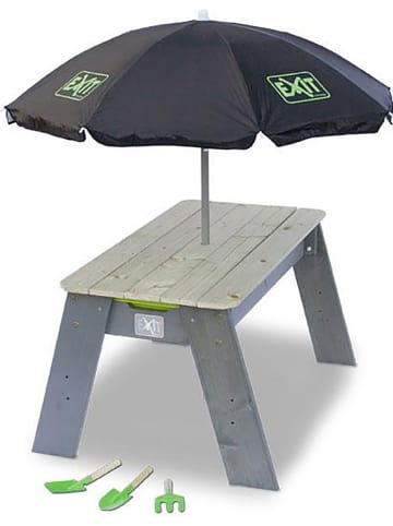 EXIT Sand- & Wassertisch mit Sonnenschirm & Sandspielzeug - ab 3 Jahren