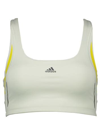 adidas Sport-BH in Salbei/ Gelb - Medium