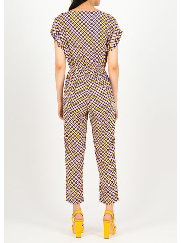 Blutsgeschwister Jumpsuit "Très Chic Carrot" in Beige/ Dunkelblau/ Gelb