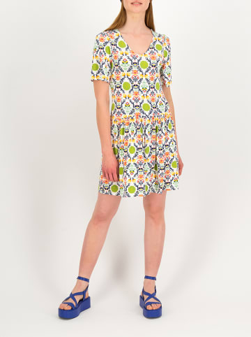 Blutsgeschwister Jurk "Summer Ease Cache" wit/meerkleurig