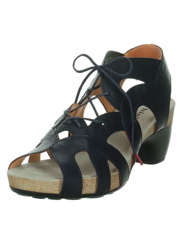 Think! Leren haksandalen "Traudi" zwart