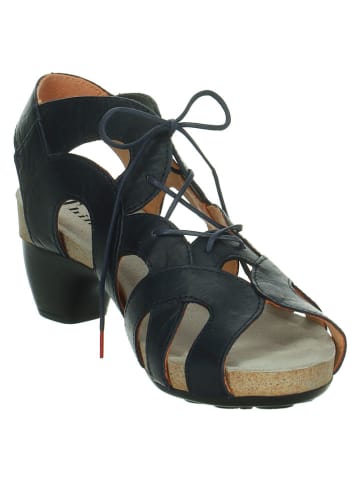 Think! Leren haksandalen "Traudi" zwart