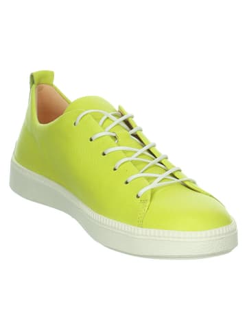 Think! Skórzane sneakersy "Turna" w kolorze limonkowym