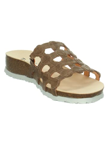 Think! Leder-Pantoletten "Julia" in Braun