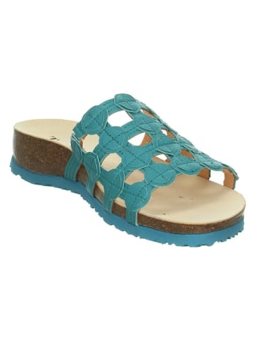 Think! Leren slippers "Julia" turquoise