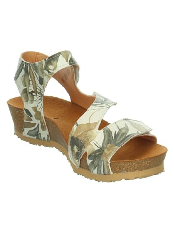 Think! Leder-Sandaletten "Dumia" in Beige/ Grün