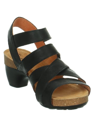 Think! Leren haksandalen "Traudi" zwart