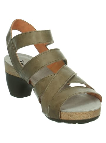 Think! Skórzane sandały "Traudi" w kolorze khaki