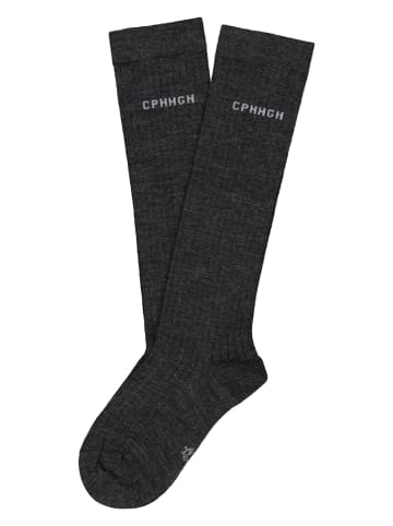 Copenhagen Studios Podkolanówki w kolorze antracytowym