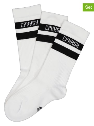 Copenhagen Studios 3er-Set: Tennissocken in Weiß/ Schwarz