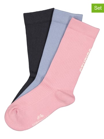 Copenhagen Studios 3er-Set: Tennissocken in Rosa/ Hellblau/ Schwarz