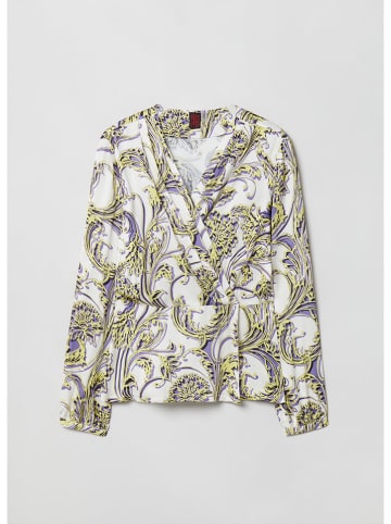 STEFANEL Bluse in Weiß/ Gelb/ Lila
