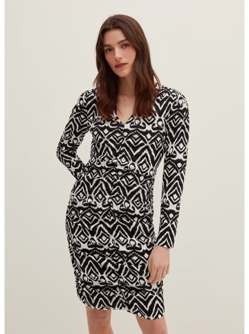 STEFANEL Kleid in Schwarz/ Weiß
