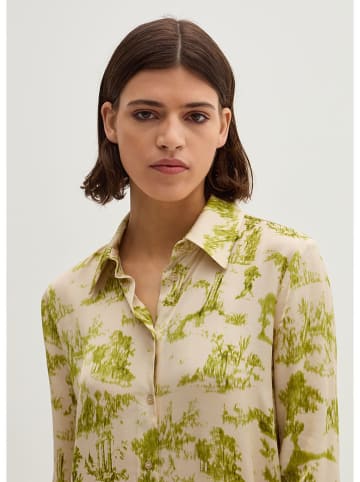 STEFANEL Bluse in Beige/ Grün