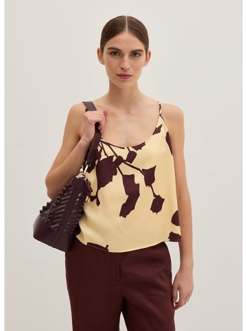 STEFANEL Top in Hellgelb/ Braun