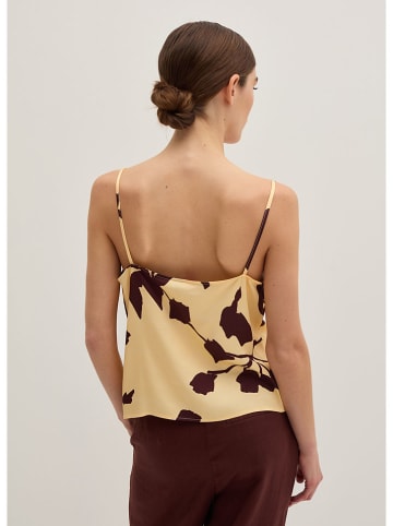 STEFANEL Top w kolorze brązowo-jasnożółtym