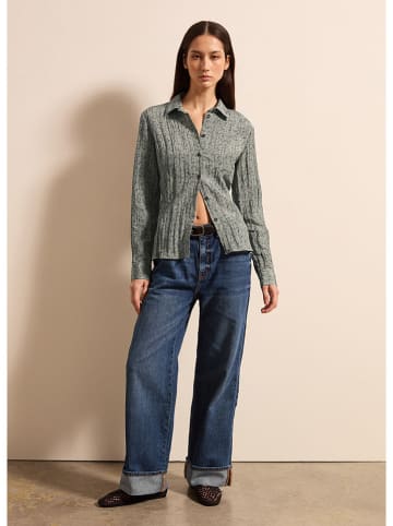 STEFANEL Blouse grijs/olijfgroen