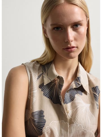 STEFANEL Blusentop in Beige/ Schwarz