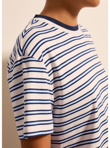 STEFANEL Shirt in Creme/ Blau