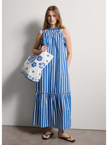 STEFANEL Kleid in Blau/ Weiß