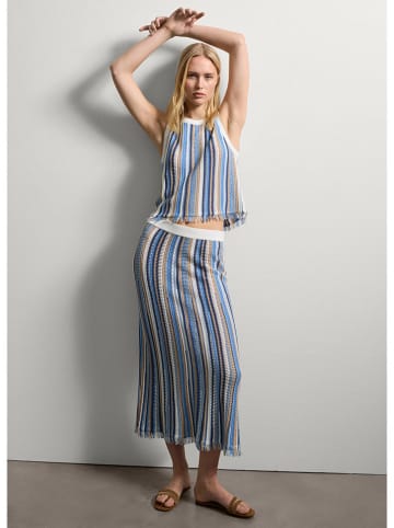 STEFANEL Rock in Blau/ Creme