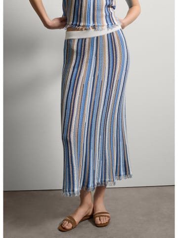 STEFANEL Rock in Blau/ Creme