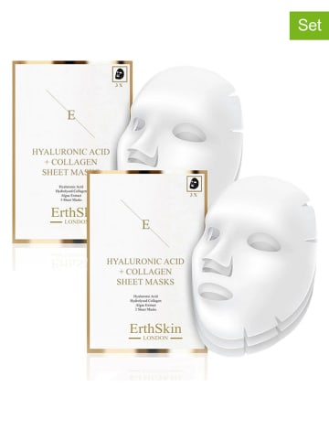 ErthSkin 6-delige set: gezichtsmaskers ''Hyaluronic Acid & Collagen''