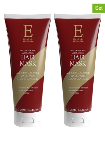 ErthSkin 2-delige set: haarmaskers ''Hyaluronic Acid & Collagen'' - 2x 250 ml