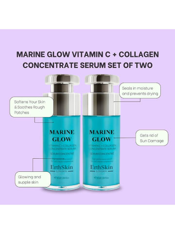 ErthSkin 2-delige set: serum ''Marine Glow Vitamin C + Collagen'' - 2x 30 ml