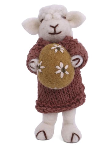 Gry & Sif Dekofigur ''Sheep'' in Weiß/ Rot - (L)11 cm