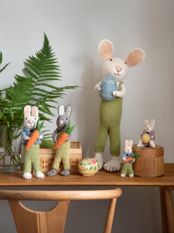 Gry & Sif Dekofigur ''Bunny'' in Grau/ Grün - (L)26 cm