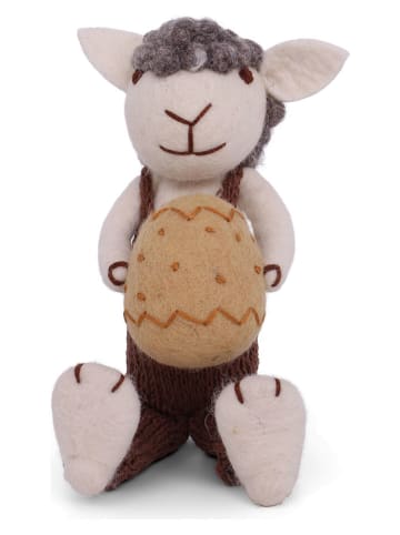 Gry & Sif Dekofigur ''Sheep'' in Creme/ Braun/ Grau - (L)27 cm