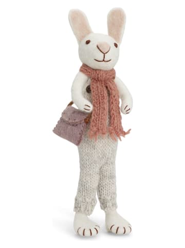 Gry & Sif Decofiguur ''Bunny'' wit/lichtroze - (L)27 cm