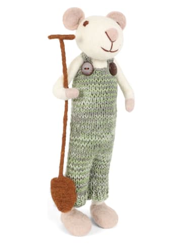 Gry & Sif Dekofigur ''Mouse'' in Grün/ Weiß - (L)27 cm