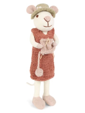 Gry & Sif Dekofigur ''Mouse'' in Weiß/ Hellbraun - (L)27 cm