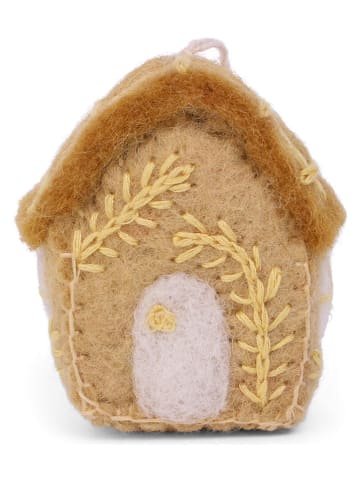 Gry & Sif Zawieszka dekoracyjna "Spring House" w kolorze musztardowym - 6 x 3 cm